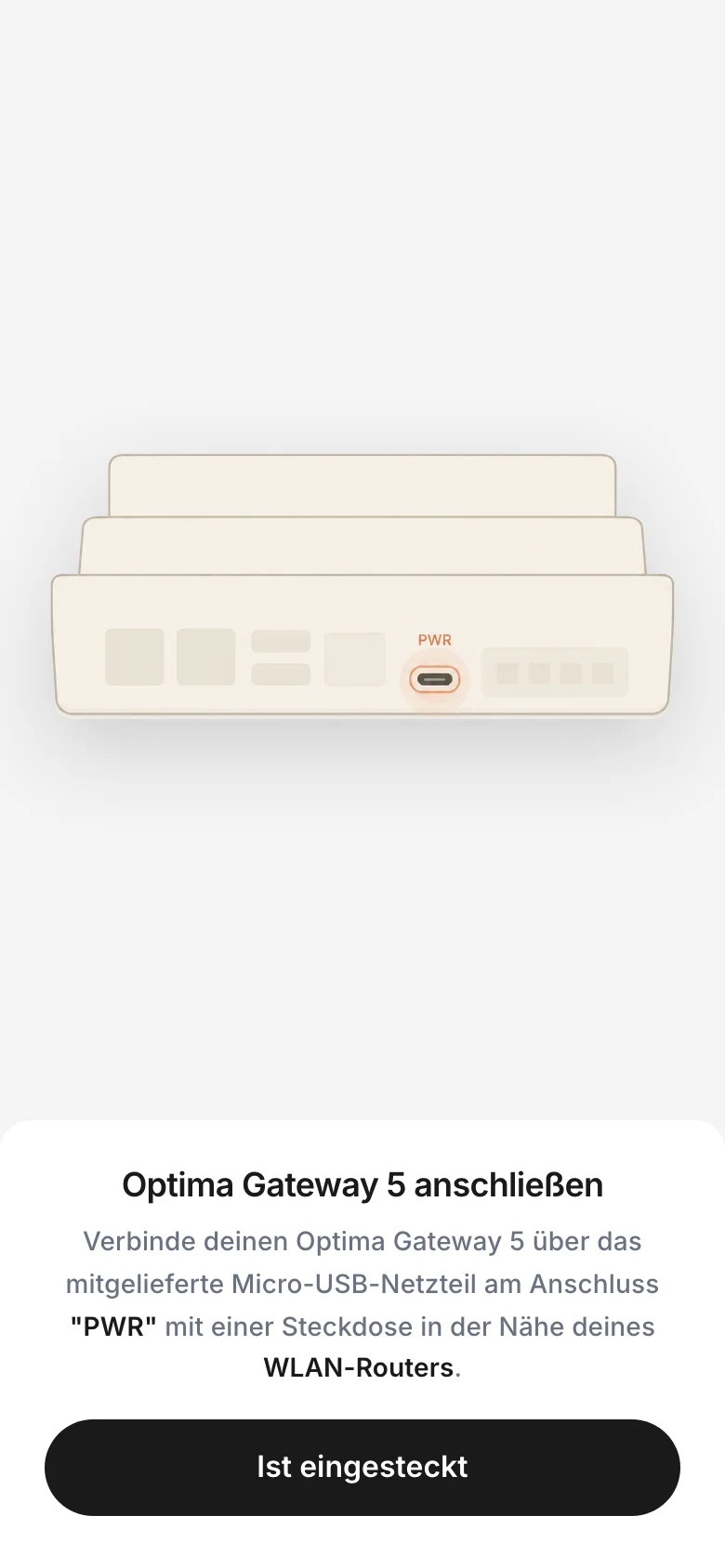 Optima Gateway 5 anschließen